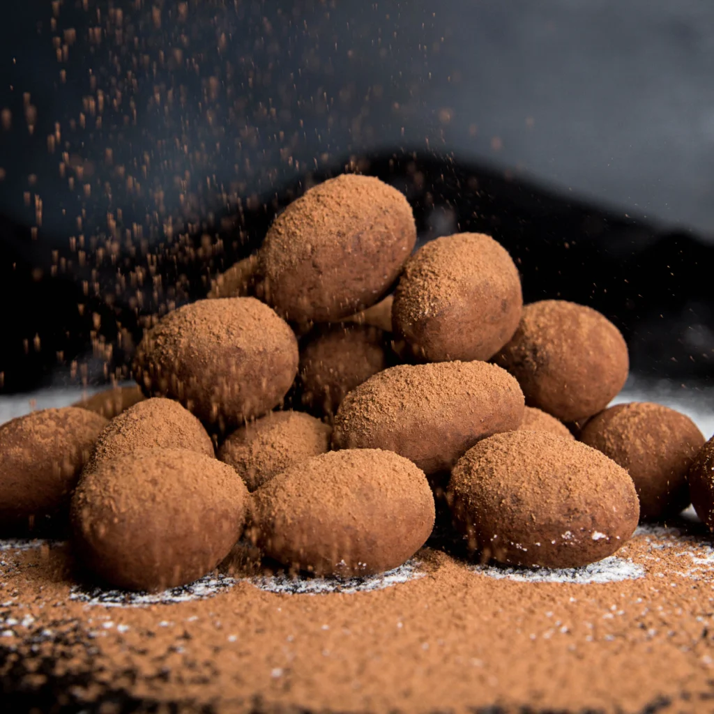 almendras en chocolate con cocoa